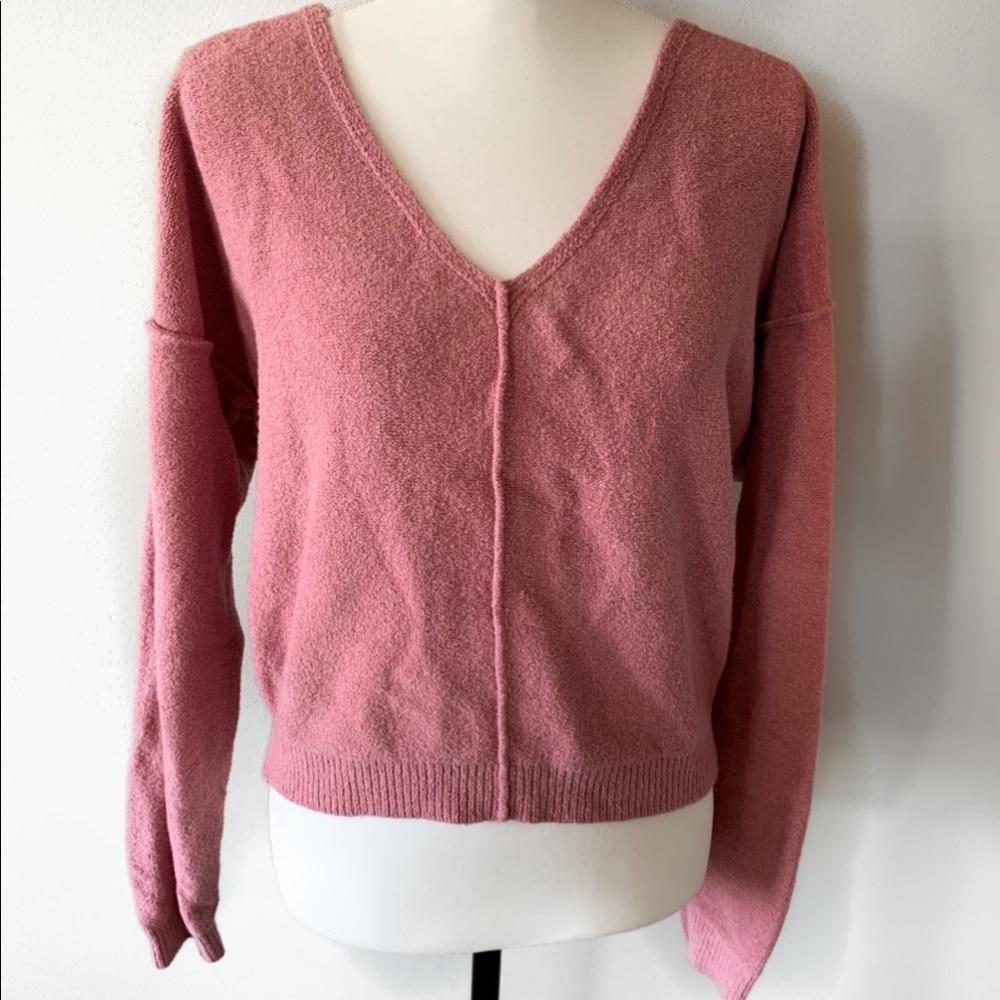 Dusty Rose v-neck sweater